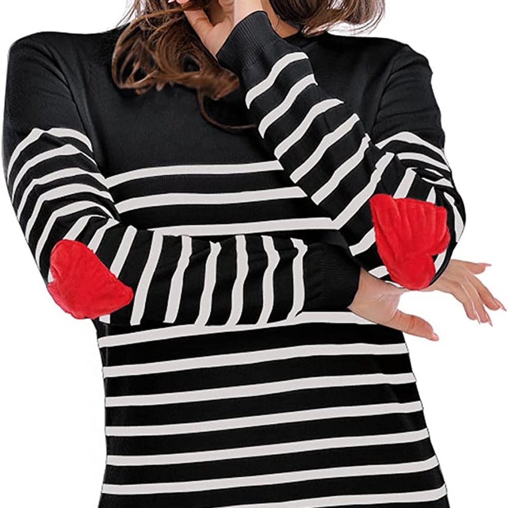 Shermie Long Sleeve Striped Sweater- Women's Size Medium